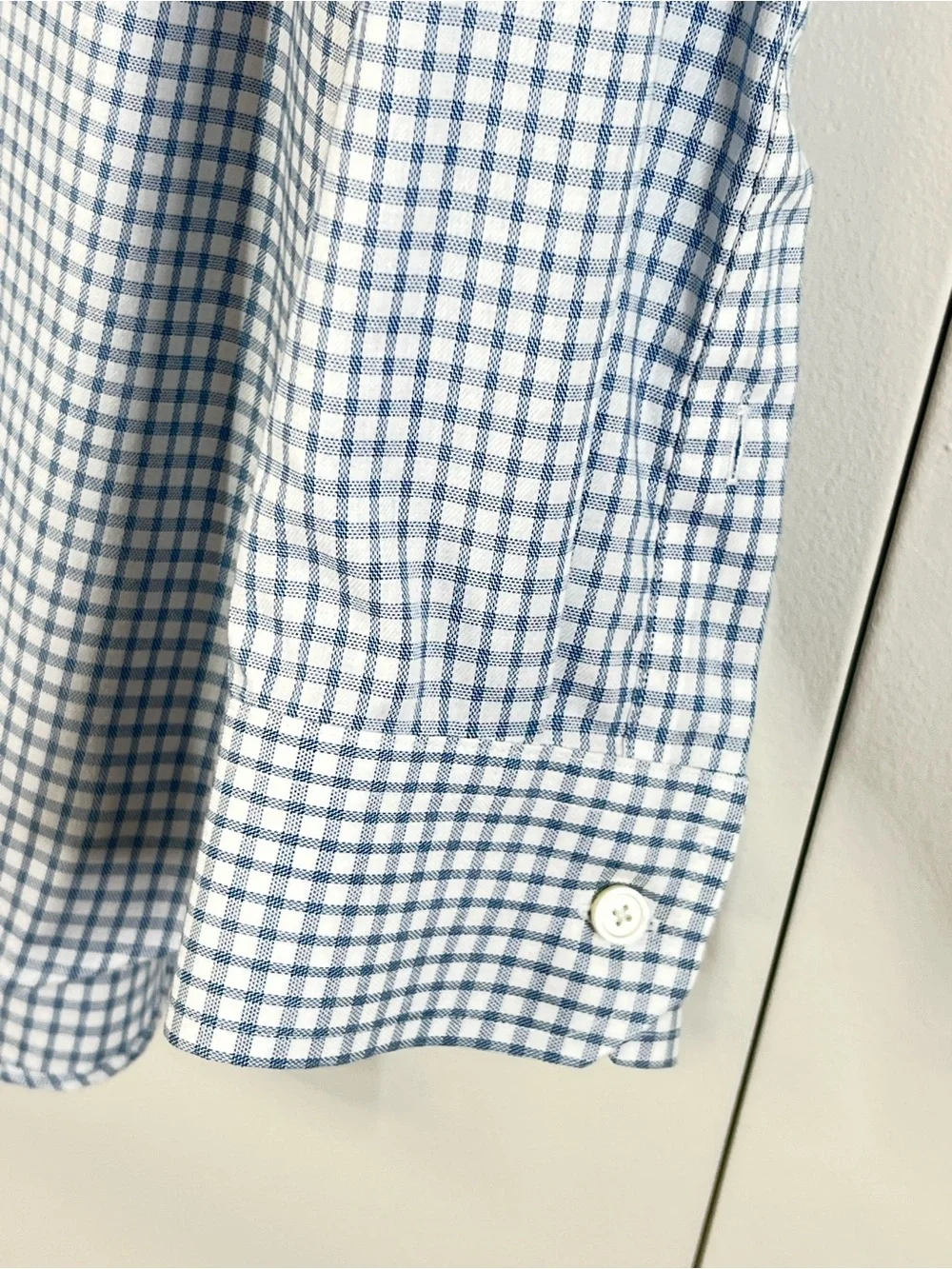 BANANA REPUBLIC Non-Iron Standard Fit Men’s XL Blue Check Button Up